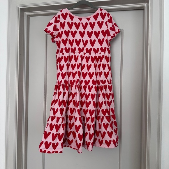 Hanna Andersson Red Hearts Pink Flutter Sleeve Sundress 140cm, US 10 - Picture 3 of 6